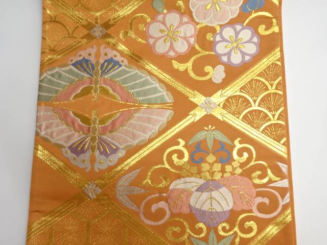 格天井に名物裂模様織り出し袋帯【リサイクル】【中古】 | Kimono-Shinei　２号店