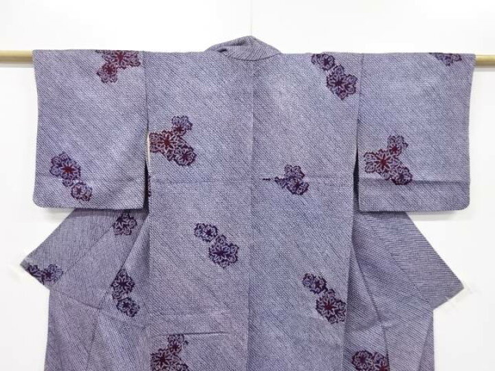 楽天市場】本総絞り花模様小紋着物【リサイクル】【中古】【着