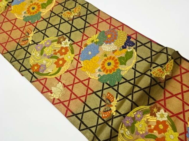 楽天市場 聚楽製 唐織花丸文様織出し袋帯 リサイクル 中古 着 スーパーsale対象品 Kimono Shinei ２号店