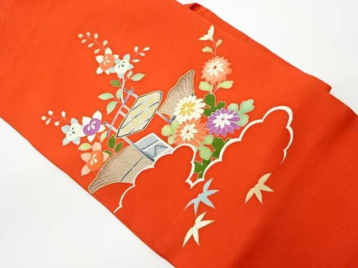 楽天市場】塩瀬金彩手描き雲に菊・橘・笹模様名古屋帯【リサイクル 