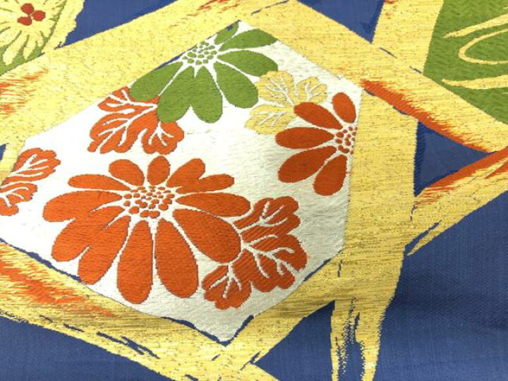 楽天市場】籠目に紅葉・菊模様織出し名古屋帯【アンティーク】【中古 