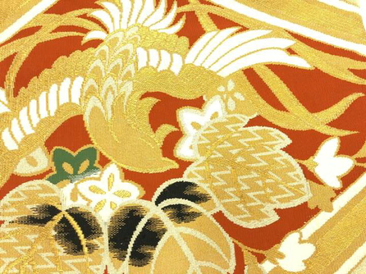 楽天市場】鳥・桐模様織出し名古屋帯【アンティーク】【中古】【着 