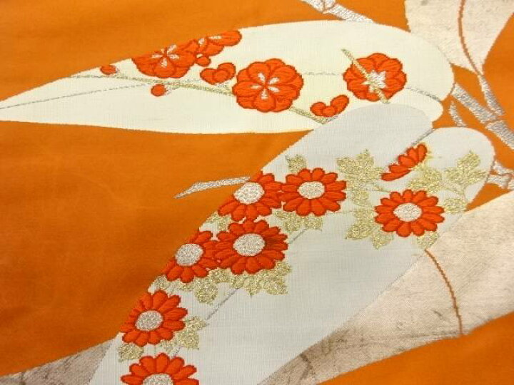 楽天市場】竹笹に菊模様織出し名古屋帯【アンティーク】【中古】【着 