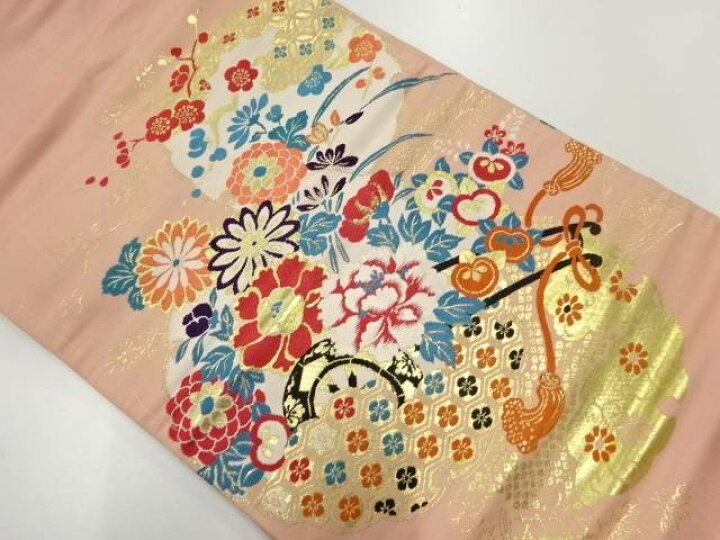 楽天市場】 雪輪に花車模様織出し名古屋帯【アンティーク】【中古 