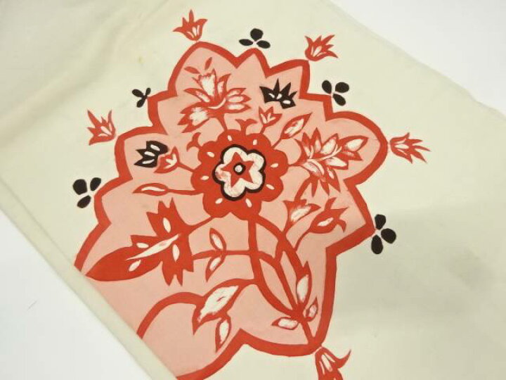 楽天市場】 作家物 塩瀬手描き唐花模様名古屋帯【アンティーク】【中古 