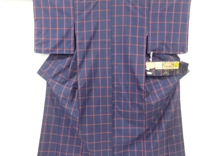 楽天市場】 未使用品 格子織り出し本場泥大島紬着物アンサンブル 