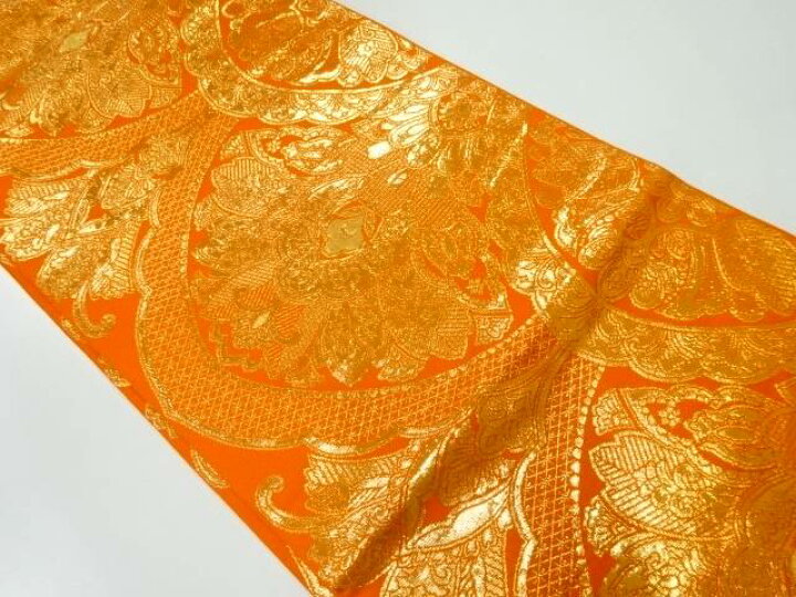 楽天市場】 純金箔24K花更紗模様織出し袋帯【リサイクル】【中古】【着  