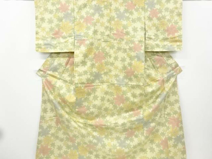 楽天市場】 未使用品 楓模様織り出し西陣お召着物【リサイクル】【着 