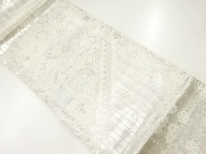 楽天市場】 切り嵌め風花更紗模様織出し袋帯（材料）【アンティーク 