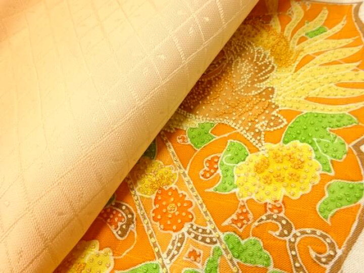 楽天市場】相良刺繍向かい鳥に花唐草模様織出し開き名古屋帯（額縁 