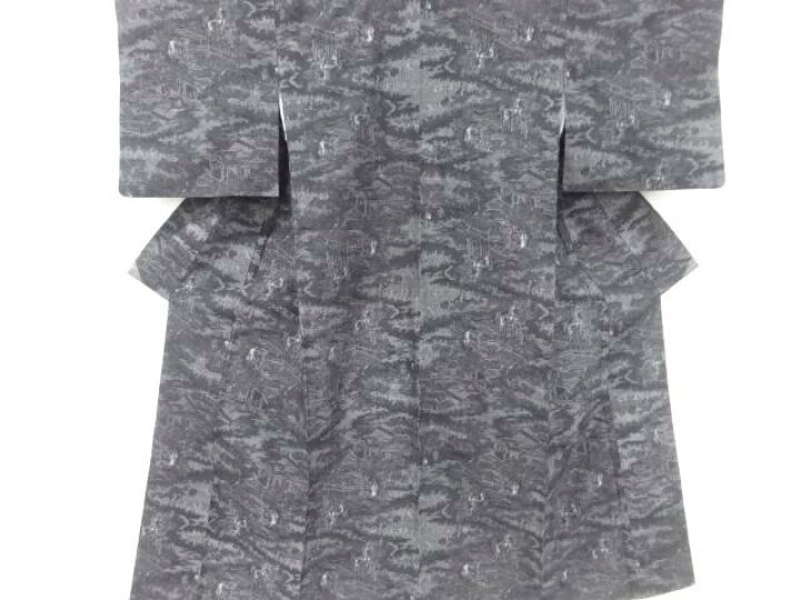 楽天市場】寺院風景模様織り出し本場結城紬100亀甲着物(石下)【中古 