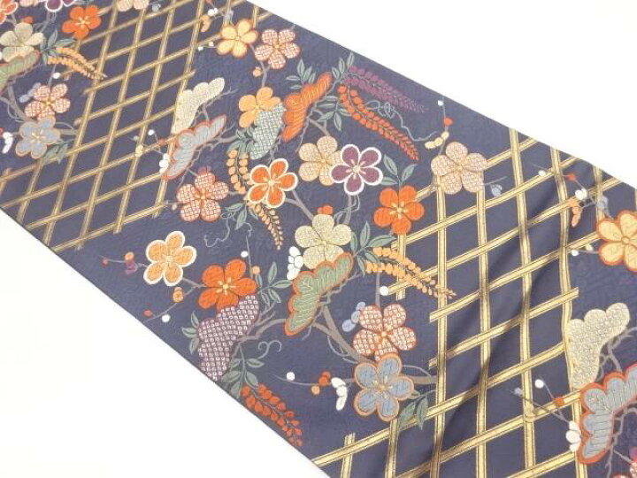 楽天市場】襷に松梅・藤模様織出し袋帯【中古】【着】【sp_off 