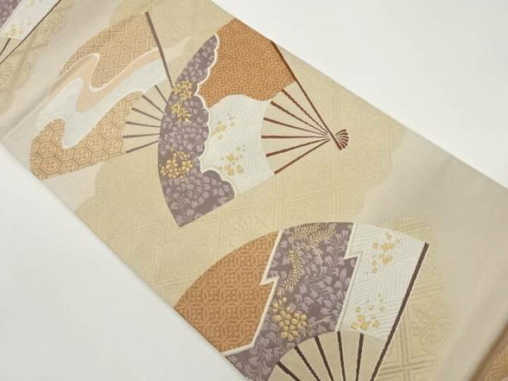 楽天市場】 扇子に古典柄・雲模様織出し袋帯【中古】【着】 : Kimono 