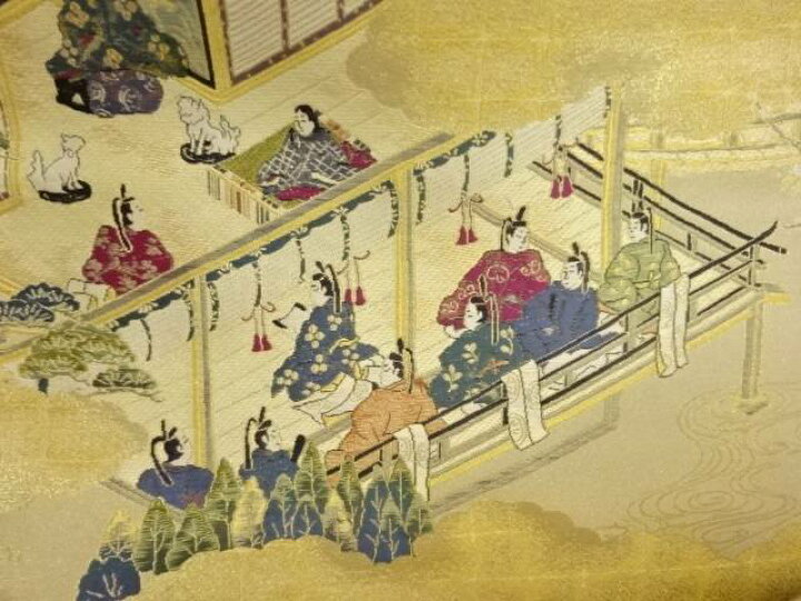 楽天市場】 本金箔源氏物語絵巻織出し袋帯【中古】【着】 : Kimono 