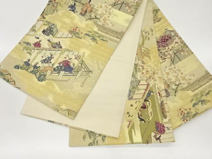 楽天市場】 本金箔源氏物語絵巻織出し袋帯【中古】【着】 : Kimono 