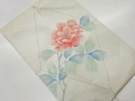 未使用品　牡丹模様刺繍名古屋帯【着】【名古屋帯】