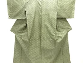 枡に絣柄織り出し本場村山大島紬着物【中古】【着】【紬・お召し】