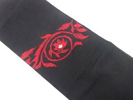 花唐草模様織り出し　名古屋帯【中古】【着】【名古屋帯】