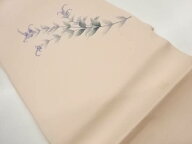作家物　塩瀬金彩手描き花葉模様名古屋帯【中古】【着】【名古屋帯】