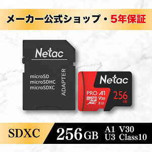 yۏ5NzNetac microSDJ[h 256GB SDXC P500 Extreme Pro A1 V30 UHS-I U3 NX10 Ǎ100MB/s 4K Ultra HDBe h[ Nintendo SwitchmF X}z jeh[ GoProΉ h Ռϐ xϐ 
