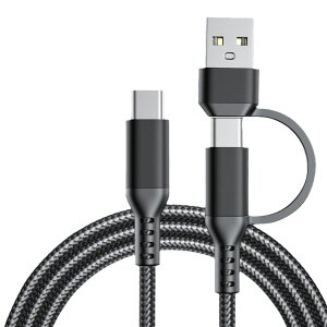 2-in-1 Type-C to Type-C �P�[�u�� USB-A to Type-C �P�[�u�� �}���[�d �f�[�^�P�[�u�� Type-C USB-A �f���A������ �f���h�~ ���ϋv �X�}�z �^�u���b�g �Q�[���@ �[�d �f�[�^�]�� �i�C���� typec �P�[�u�� �ϊ�