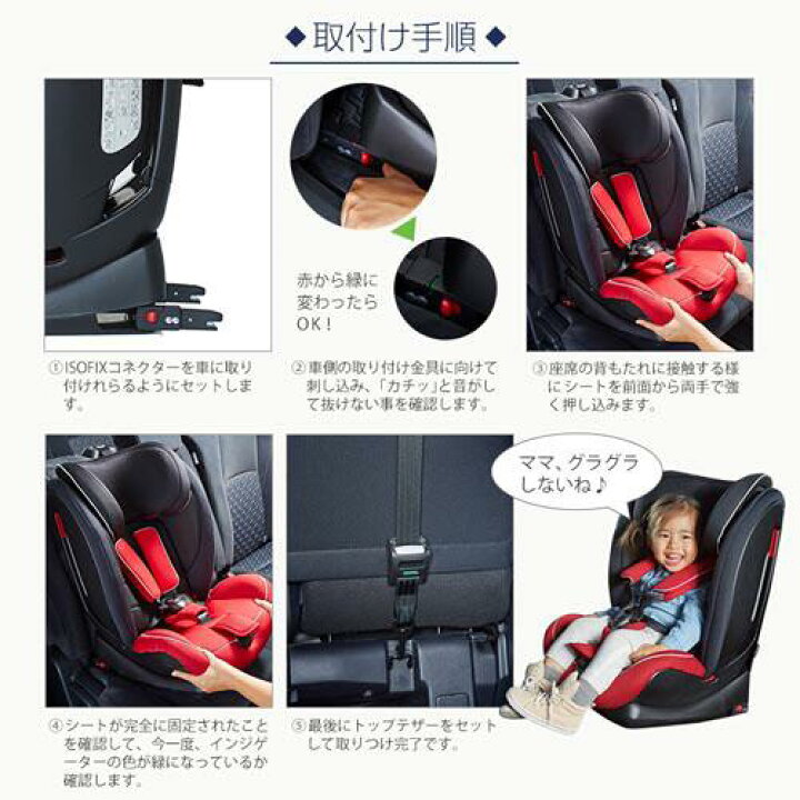 楽天市場 Isofix 1歳からのハイバックチャイルドジュニアシート ハーネス5点式タイプ 1台 日本育児 チャイルドシート ジュニアシート 楽天24 ベビー館