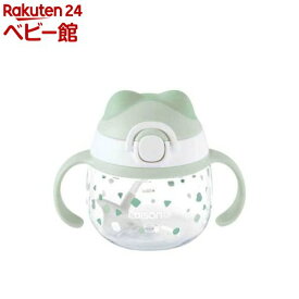 あにま〜るマグ グリーン かわいいベビー用 ストローマグ(1個)