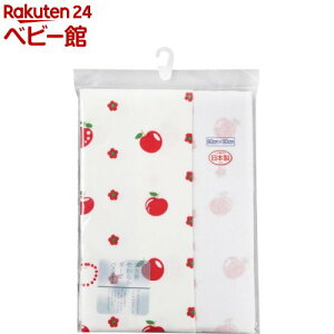 日本製 ガーゼバスタオル リンゴ柄(1枚)