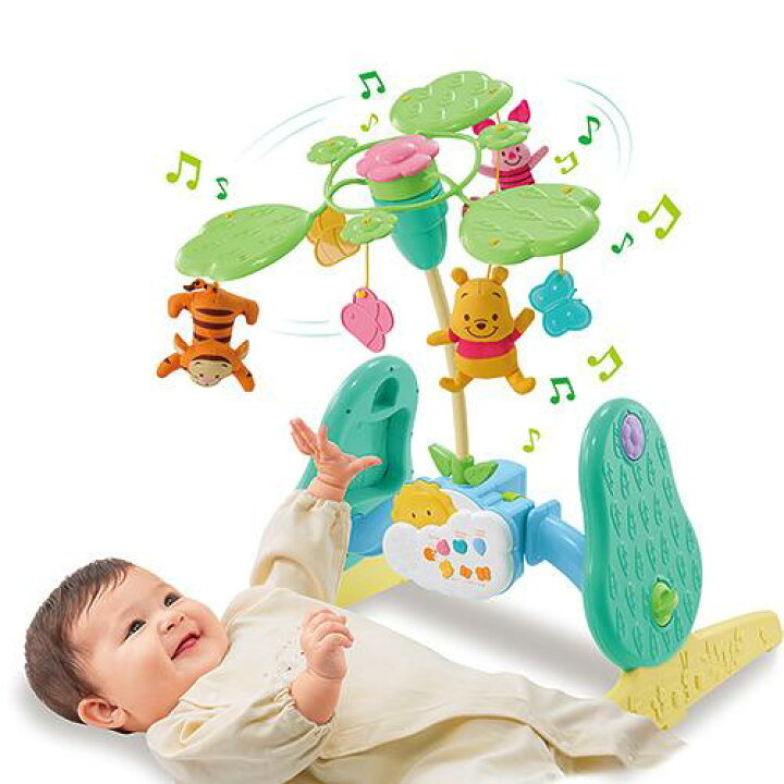 お買い得品 【箱付き】くまのプーさん えらべる回転6wayジムにへんしんメリー プーメリー くまのプーさん　えらべる回転　6WAYジムにへんしんメリー