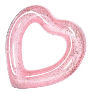 浮き輪 うきわ 浮輪 大人用 子供用 Ninonly ハート型 フロート 水遊び キラキラ 空気入れ スイミング 可愛い 夏休み 直径90cm(ピンク)