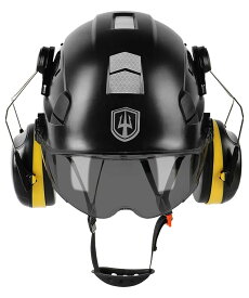 作業用ヘルメット 林業 ヘルメット チェーンソー ヘルメット 白 クリアバイザーと耳栓付き 建設用 作業用 軽量 通気性 耐衝撃 夜光反射 防護帽 EN 397工業用