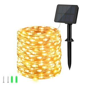 イルミネーションライト ソーラー LED ストリングライト 屋外 防水 10M 100LED イルミネーション クリスマス 電飾LED ソーラーライト アウトドア 室内 フェアリーライト おしゃれ 8点灯モード 夜