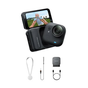 Insta360 GO Ultra �ʏ�� �u���b�N �b vlog �J���� �|�P�b�g���琢�E���ς�� �y�� �A�N�V�����J���� ���^ �ǂ��ɂł����t���\�AFlowState��u���␳�A200���o�b�e���[�����A�T�C�N�����O������