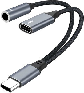 USB-C to 3.5mm �I�[�f�B�I�ϊ��A�_�v�^�[ 2in1 Type-C �C���z�� �ϊ� �}���[�d�������y PD60W�[�d�Ή� �҂݃i�C���� iPad/iPad Pro/Android �g�тȂǂ�USB-C�|�[�g�ɑΉ�