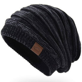 [Andeor] ニット帽 メンズ 冬 防寒 ふわふわ裏起毛・保温強化・360度美シルエット・静電気防止・大きいサイズ・伸縮性 保温 柔らかい