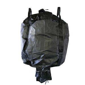 【黒フレコンバック】 フレコンバック 001-BC 黒 丸型 1000L 10枚 / 100枚 1100φx1100H 上部全開 下部半開 排出口あり フレコンバッグ バージン材 コンテナバッグ フレキシブルコンテナ 大型土のう