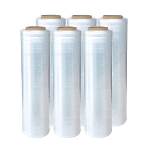 ストレッチフィルム 4.5Plus 厚み4.5μm x 幅485mm x 長さ1000m 6巻入 Plusシリーズ 司化成 エッジ強化