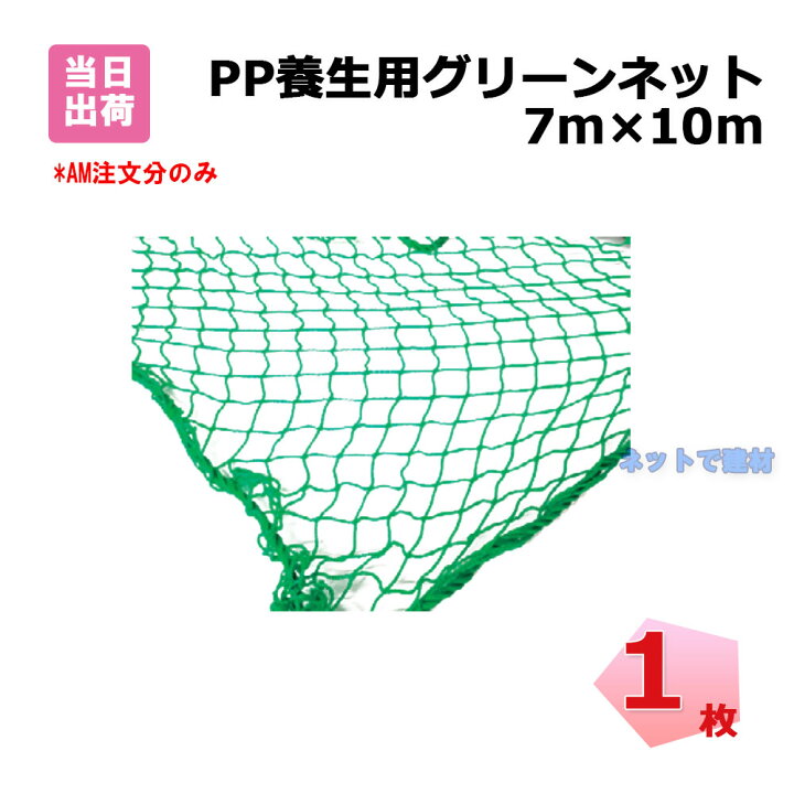 楽天市場】PP 養生用 グリーンネット 1枚 7m×10m 網目25mm 手提げ 