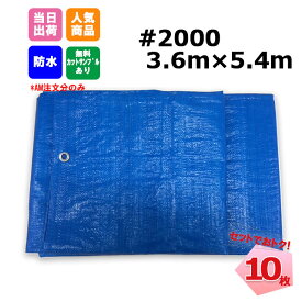 ブルーシート #2000 3.6m×5.4m 10枚 KMネクスト 181210200