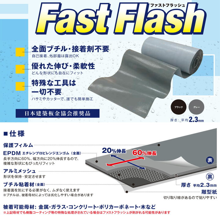 楽天市場】ファストフラッシュ 280mm×2.5m 1巻 タイセイ グレー 
