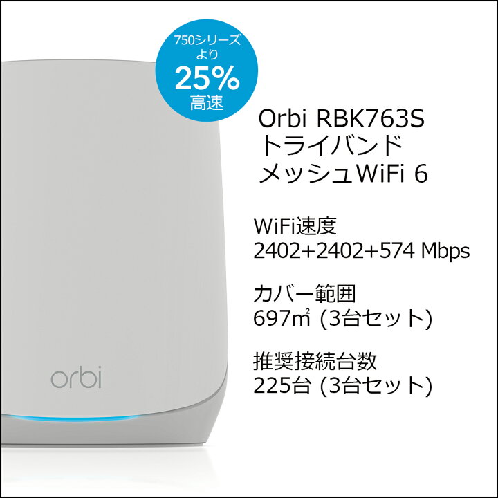楽天市場】NETGEAR ( ネットギア ) Orbi WiFi 6 AX5400 トライバンド 