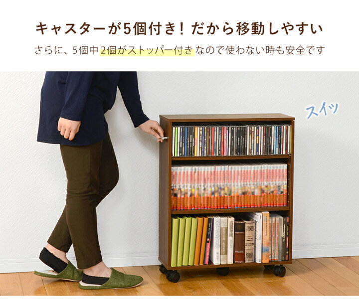 楽天市場】【Ben】 キャスター付き マガジンラック 幅55 奥行16 
