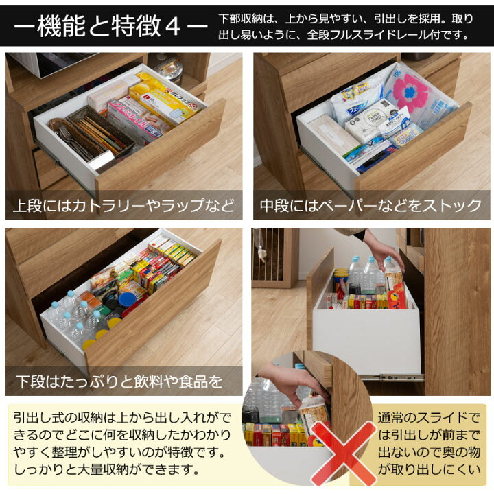楽天市場】【DAIYA】キッチンボード 幅104.5cm 日本製 完成品 引戸 全 