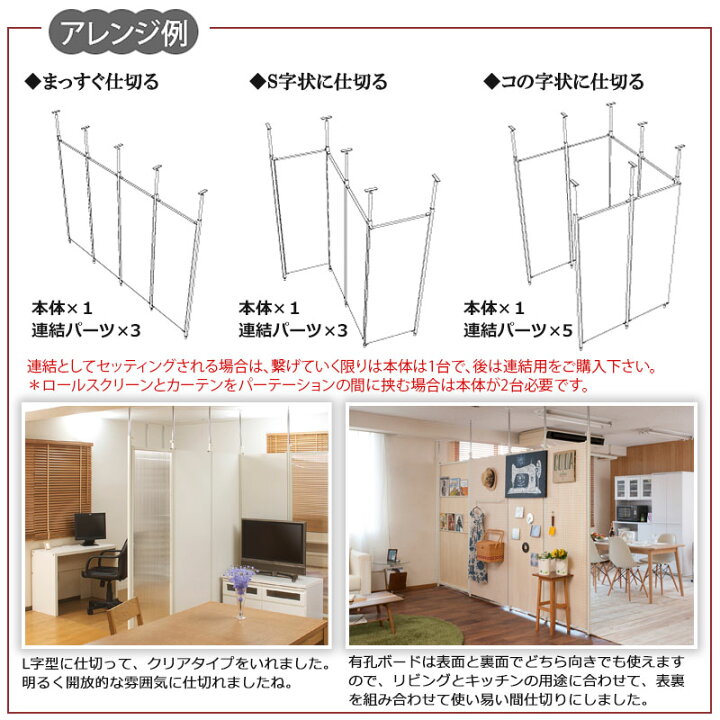 楽天市場】突っ張り連結間仕切りパーテーション有孔ボード 幅65 本体用 
