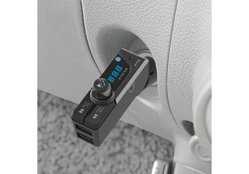Bluetooth FMトランスミッター フルバンド USB2ポート 自動判定 AUXケーブル対応(KD230)