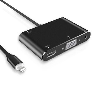 Lightning to HDMI/VGA/AudioA_v^ Lightning Digital AVA_v^ 1080pHD掿Ń~[O fAerԑgABerfIȂǂ̃rfIRec傫ȃXN[