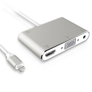 Lightning to HDMI/VGA/AudioA_v^ Lightning Digital AVA_v^ 1080pHD掿Ń~[O fAerԑgABerfIȂǂ̃rfIRec傫ȃXN[