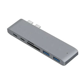 Type-Cハブ Macbookハブ Macbookアダプター 7in1 USB-Cハブ 7ポート搭載 USB3.0ハブ 4K高画質出力 Thunderbolt3充電/PD急速充電対応 SD/MicroSD対応 メール便送料無料(代引き不可)