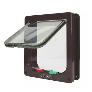 ペットドア キャットドア ロック、フリー、出、入の4種切替 自由自在 猫犬用 小型犬用 ペット用品 犬や猫がお部屋を自由に出入り 日本語取扱説明書付き