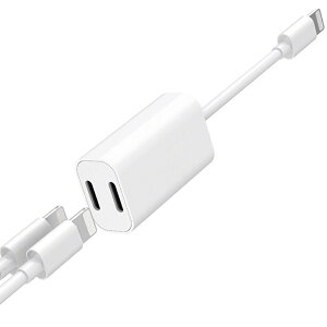 ライトニング イヤホン 変換アダプタ ダブルlightningポート搭載 iphone lightningマルチアダプター 充電/通話/音楽再生 マルチ機能 充電しながら音楽再生やゲームプレイ